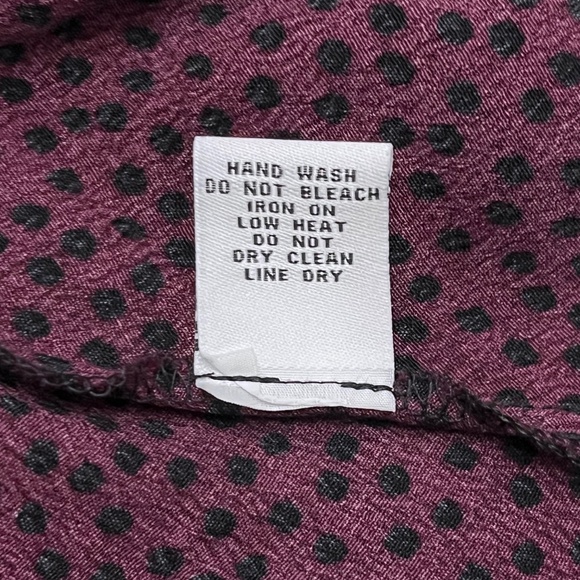 Habitat Clothes to Live In Double Flounce Top Peplum Ruffle Hem Tunic Wine Dot L - Picture 9 of 10